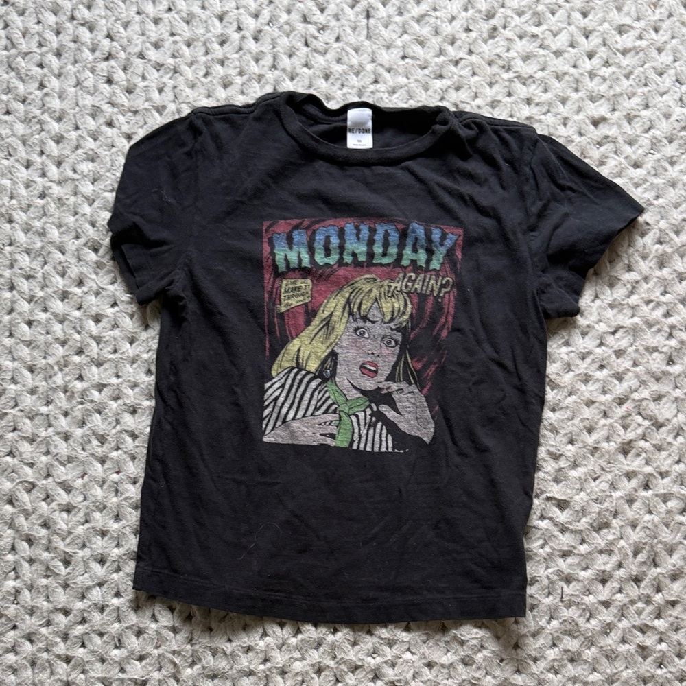 Re/done black womens t shirt